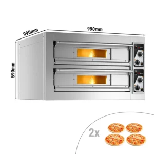 Elektrická pec na pizzu - 4+4 x 33cm - manuálna  / PDZ430