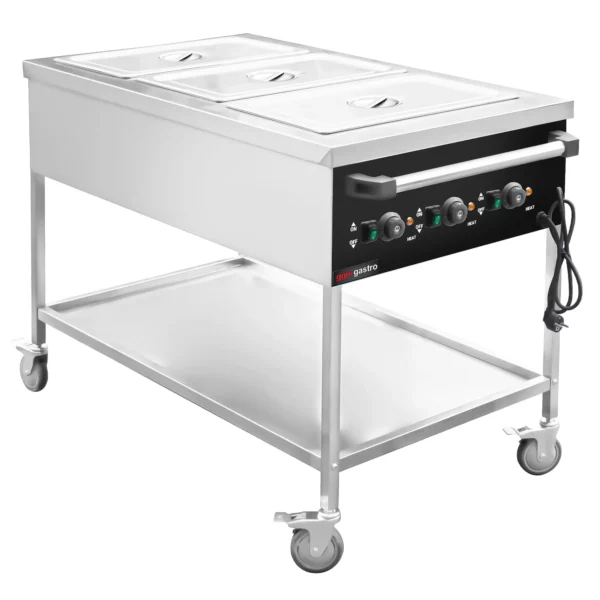 Bain-Marie termo vozík - 3x GN 1/1 - teplota sa dá regulovať samostatne