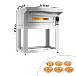 Elektrická pec na pizzu - 6x 33cm - manuálna - vrátane digestora a základného rámu