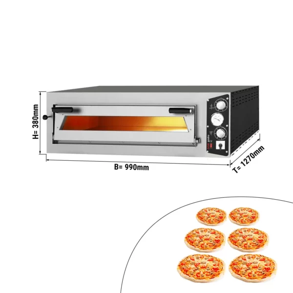 Elektrická pec na pizzu - 6x 35cm (hl.) - manuálna