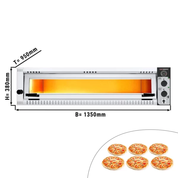 Elektrická pec na pizzu - 6x 34cm - manuálna