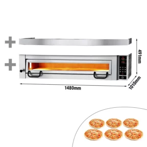 Elektrická pec na pizzu Výkon - 6x 34cm - Digitálna - vrátane digestora