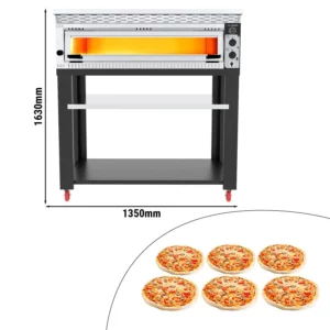 Elektrická pec na pizzu - 6x 34cm - manuálna - vrátane digestora a základného rámu