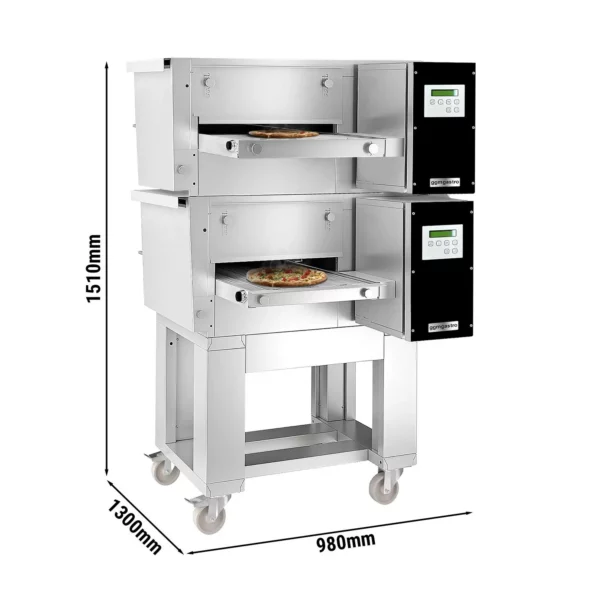 (2 kusy) elektrická priebežná rúra - 980x1300mm - digitálna - šírka pásma: 400mm - vrátane základného rámu