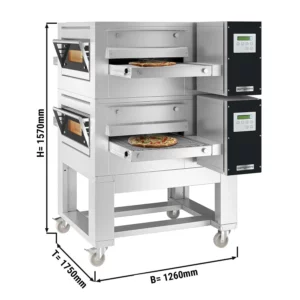 (2 kusy) elektrická priebežná rúra - 1260x1750mm - digitálna - šírka pásma: 500mm - vrátane základného rámu