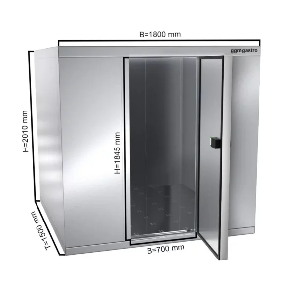 Nerezový chladiaci box - 1,8 x 1,5 m - výška: 2,01 m - 4,06 m3