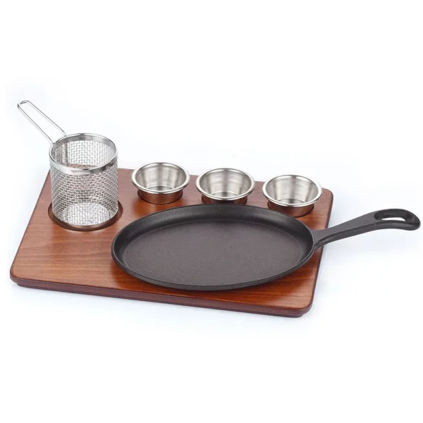 Servírovací set Fajita - 6 kusov - veľká liatinová panvica s rukoväťou - Image 6