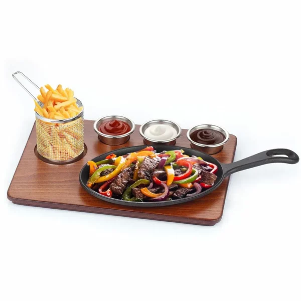 Servírovací set Fajita - 6 kusov - veľká liatinová panvica s rukoväťou - Image 4