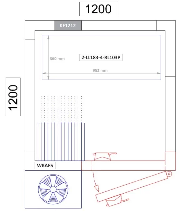 Chladiaci box - 1,2 x 1,2 m - výška: 2,01 m - 1,8 m3 - Image 3