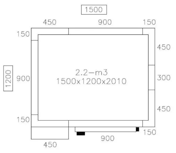 Mraziaci box - 1,5 x 1,2 m - výška: 2,01 m - 2,2 m3 - Image 3