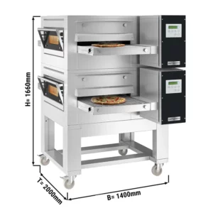 (2 kusy) elektrická priebežná rúra - 2000x1400mm - digitálna - šírka pásma: 650mm - vrátane základného rámu