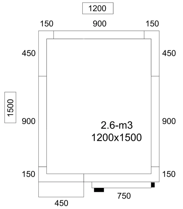 Chladiaci box - 1,2 x 1,5 m - výška: 2,01 m - 2,6 m3 - Image 3