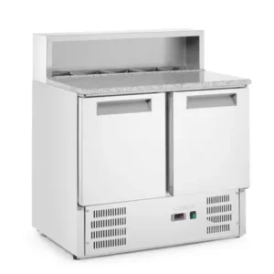 Chladiaci stôl 2-dverový s nadstavbou a granitovou pracovnou doskou, Arktic, 146L, 230V/145W, 700x900x(H)1070mm