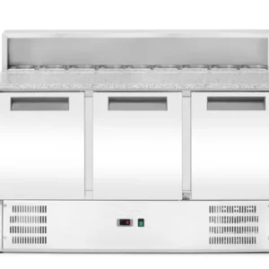 Chladiaci stôl 3-dverový s nadstavbou a granitovou pracovnou doskou, Arktic, 219L, 230V/156W, 700x1365x(H)1070mm