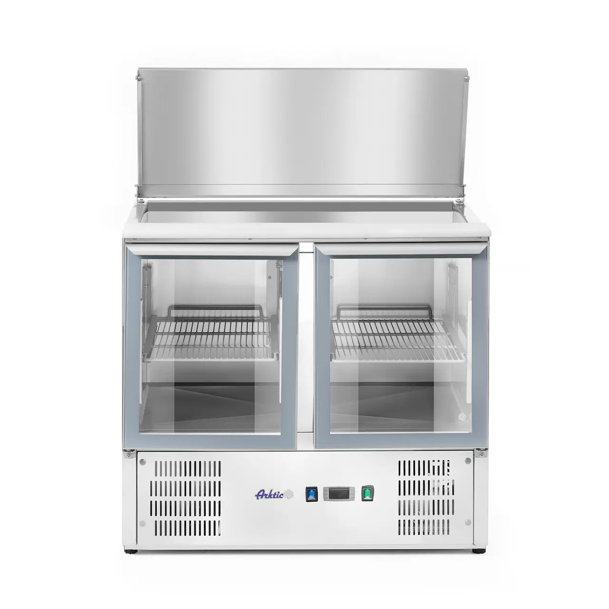Chladiaci stôl 2-dverový zasklený so sklopným vekom, Arktic, 247L, 230V/145W, 900x700x(H)860mm – Obrázok 4