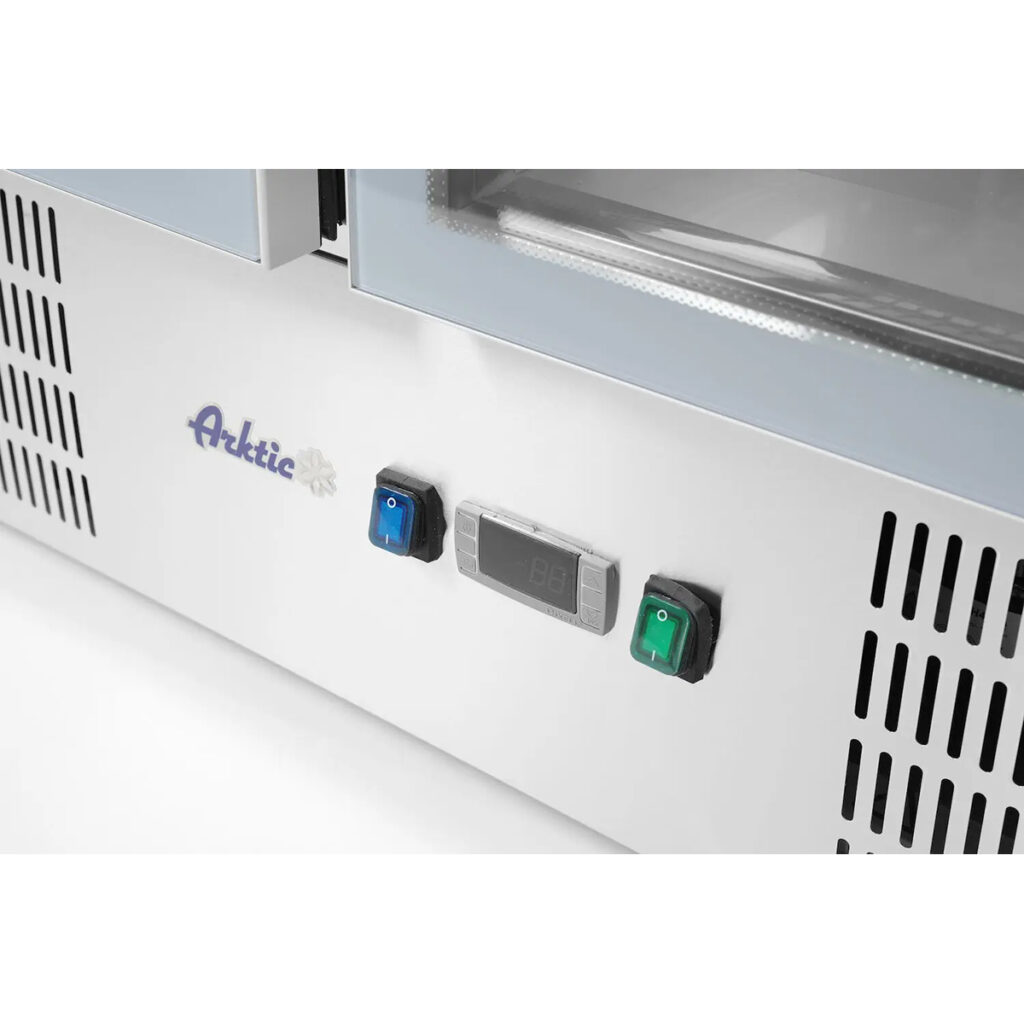 Chladiaci stôl 2-dverový zasklený so sklopným vekom, Arktic, 247L, 230V/145W, 900x700x(H)860mm – Obrázok 5