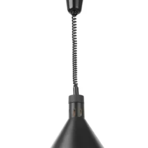 Teplovzdušná lampa s nastaviteľnou výškou, kužeľová, HENDI, Čierna, 230V/375W, ⌀275x(H)250mm