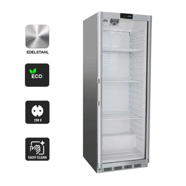 Chladnička PREMIUM - 400 litrov - s 1 sklenenými dvierkami - Image 4