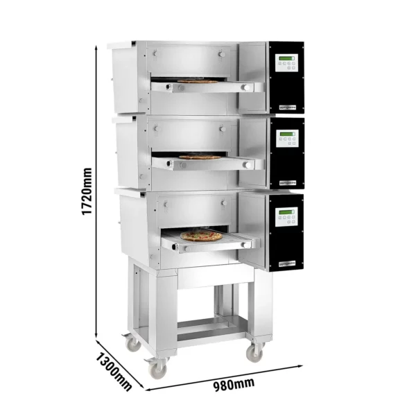(3 kusy) elektrická priebežná rúra - 980x1300mm - digitálna - šírka pásma: 400mm - vrátane základného rámu