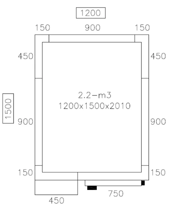Mraziaci box - 1,2 x 1,5 m - výška: 2,01 m - 2,2 m3 - Image 3
