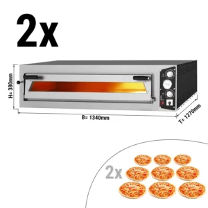 (2 kusy) elektrická pec na pizzu - 9+9x 34cm (šírka) - manuálna