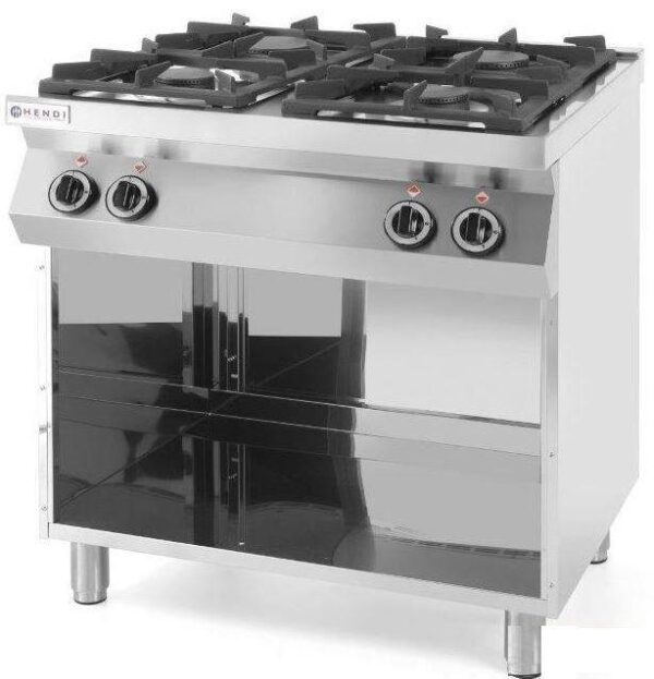 4-horákový plynový sporák Kitchen Line na otvorenom podstavci, HENDI, Kitchen Line, 19kW, 800x700x(H)900mm