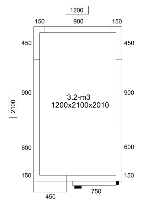 Mraziaci box - 1,2 x 2,1 m - výška: 2,01 m - 3,2 m3 - Image 3