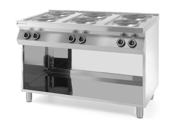 6-platňový elektrický sporák Kitchen Line na otvorenom podstavci, HENDI, Kitchen Line, 400V/15600W, 1200x700x(H)900mm