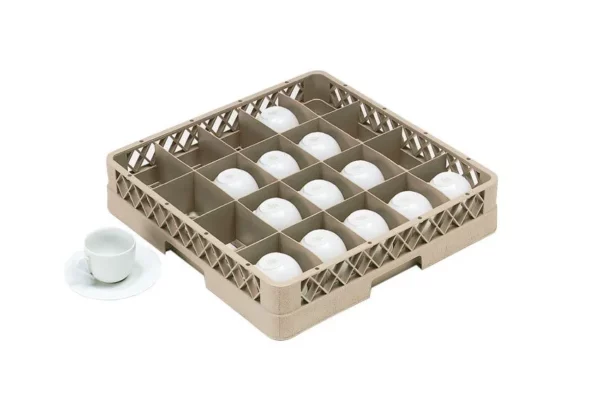 Umývací kôš na šálky - 500x500mm - 20 priehradiek 112x89mm