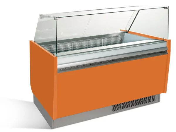 Zmrzlinový pult LIAM - 1560mm - statický - pre 13+13x 5 litrové nádoby na zmrzlinu - oranžový - Image 5