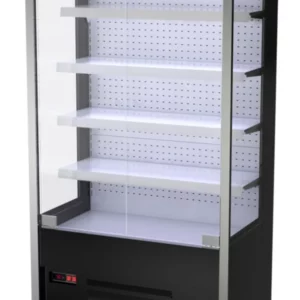 Nástenná chladiaca polica - 1100 mm - s LED osvetlením, sklenenými dvierkami a 4 policami