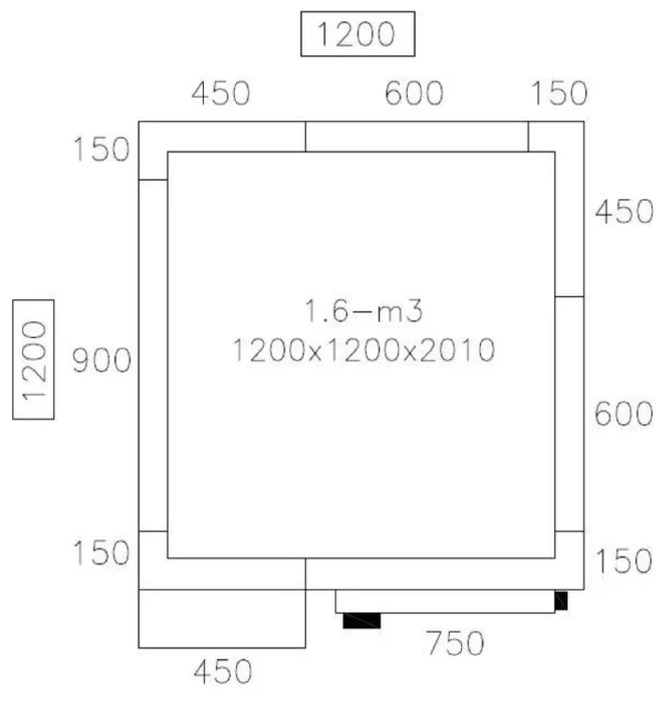Mraziaci box - 1,2 x 1,2 m - výška: 2,01 m - 1,6 m3 - Image 3