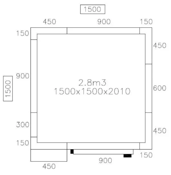 Hlboká mraziaca skriňa - 1500 x 1500 mm - 2,8 m3 - vrátane mraziacej jednotky a líšt - Image 8