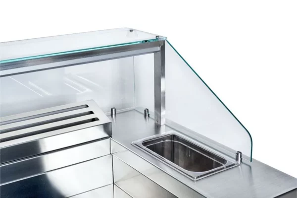 Mobilná varná stanica - 1600x850mm - výška: 1170mm - vrátane elektrického sporáka a vane-marie - Image 2
