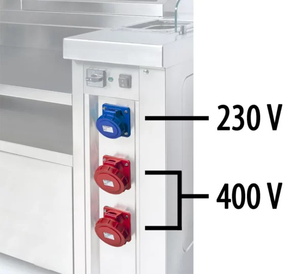 Mobilná varná stanica - 1600 x 850 mm - výška: 1170 mm - vrátane fritézy, dosky na vyprážanie, vane a neutrálneho prvku - Image 4