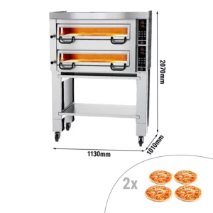 Elektrická pizza pec Power - 4+4 34cm - Digital - vrátane digestora, základného rámu a súpravy kolies