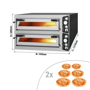 Elektrická pec na pizzu - 6+6x 35cm (hlboká) - manuálna