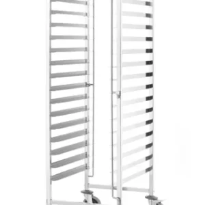 Vozíkna prepravu plechov 15x 600x400, HENDI, Kitchen Line, 15 vodidiel zásobníka 600x400, Strieborná, 470x620x(H)1735mm