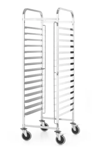 Vozíkna prepravu plechov 15x 600x400, HENDI, Kitchen Line, 15 vodidiel zásobníka 600x400, Strieborná, 470x620x(H)1735mm