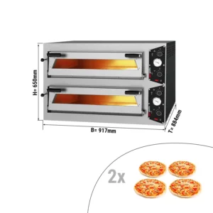 Elektrická pec na pizzu - 4+4x 30cm - manuálna