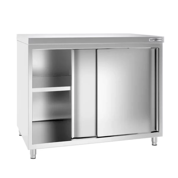 Nerezová pracovná skriňa PREMIUM - 1000x800mm - s posuvnými dverami bez podstavca - Image 5