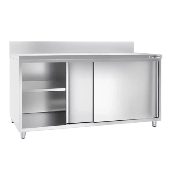 Nerezová pracovná skriňa PREMIUM - 2000x800mm - s posuvnými dverami a podstavcom - Image 4