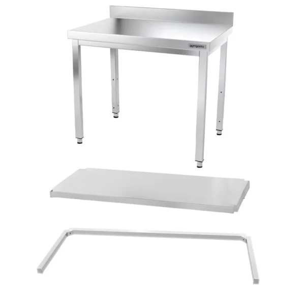 Nerezový pracovný stôl PREMIUM - 1200x700mm - s podnožou, podperou a výstuhou - Image 6