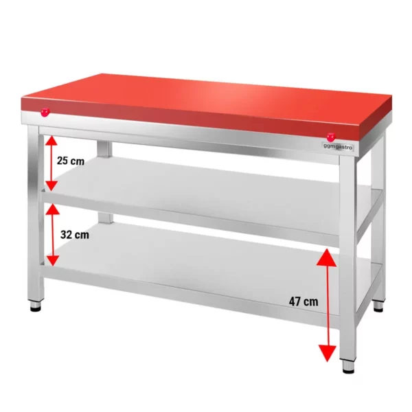 Pracovný stôl PREMIUM z nerezovej ocele - 1000x800mm - s podložkou bez protisklzu vr. rezná doska - Image 5