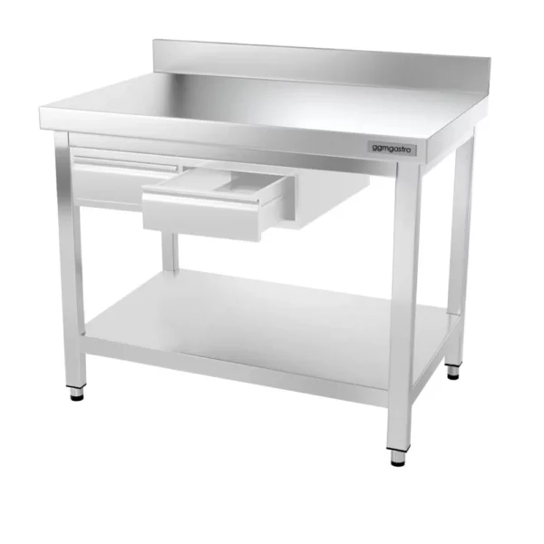 Nerezový pracovný stôl PREMIUM - 1200x700mm - s podnožou, podperou a výstuhou - Image 10