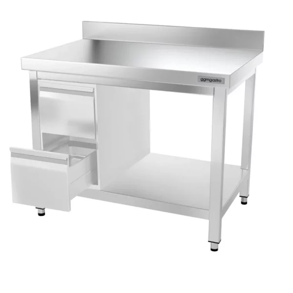 Nerezový pracovný stôl PREMIUM - 1200x700mm - s podnožou, podperou a výstuhou - Image 12