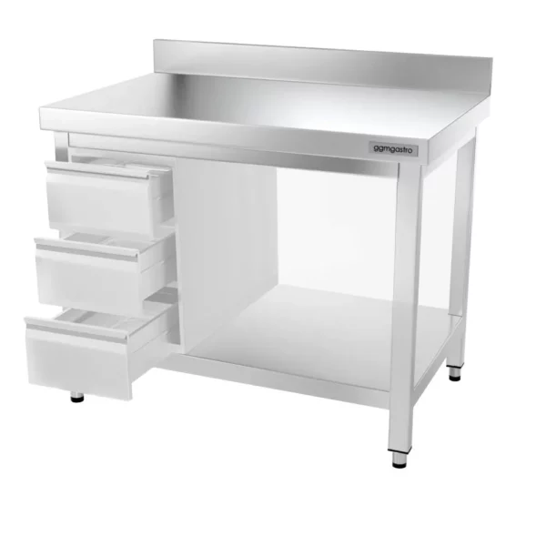 Nerezový pracovný stôl PREMIUM - 1000x700mm - s podnožou, podperou a výstuhou - Image 14