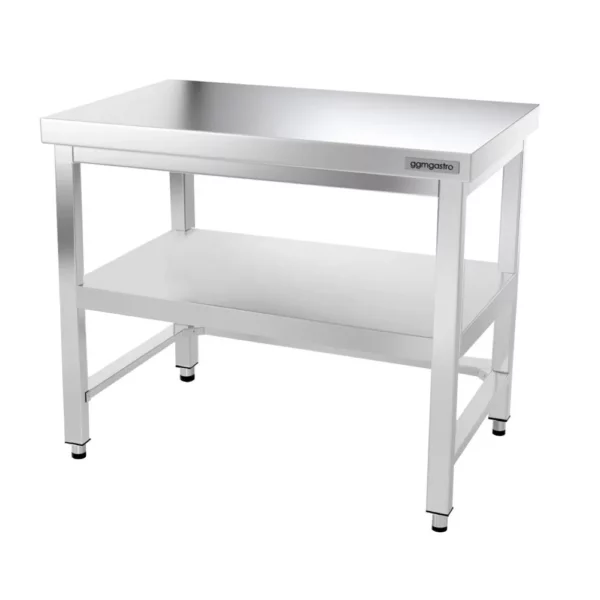 Nerezový pracovný stôl PREMIUM - 1000x700mm - s podnožou a výstuhou - Image 6