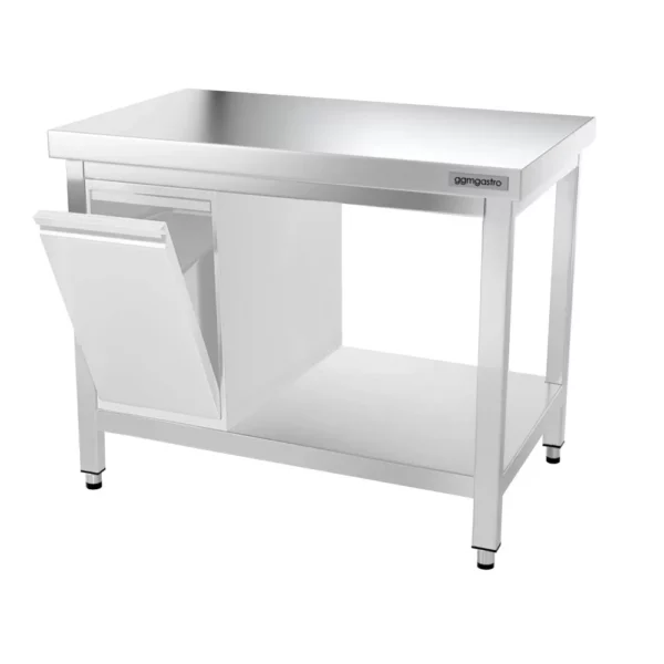 Nerezový pracovný stôl PREMIUM - 1000x700mm - s podnožou a výstuhou - Image 12