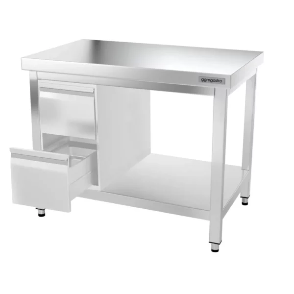 Nerezový pracovný stôl PREMIUM - 1000x700mm - s podnožou a výstuhou - Image 13